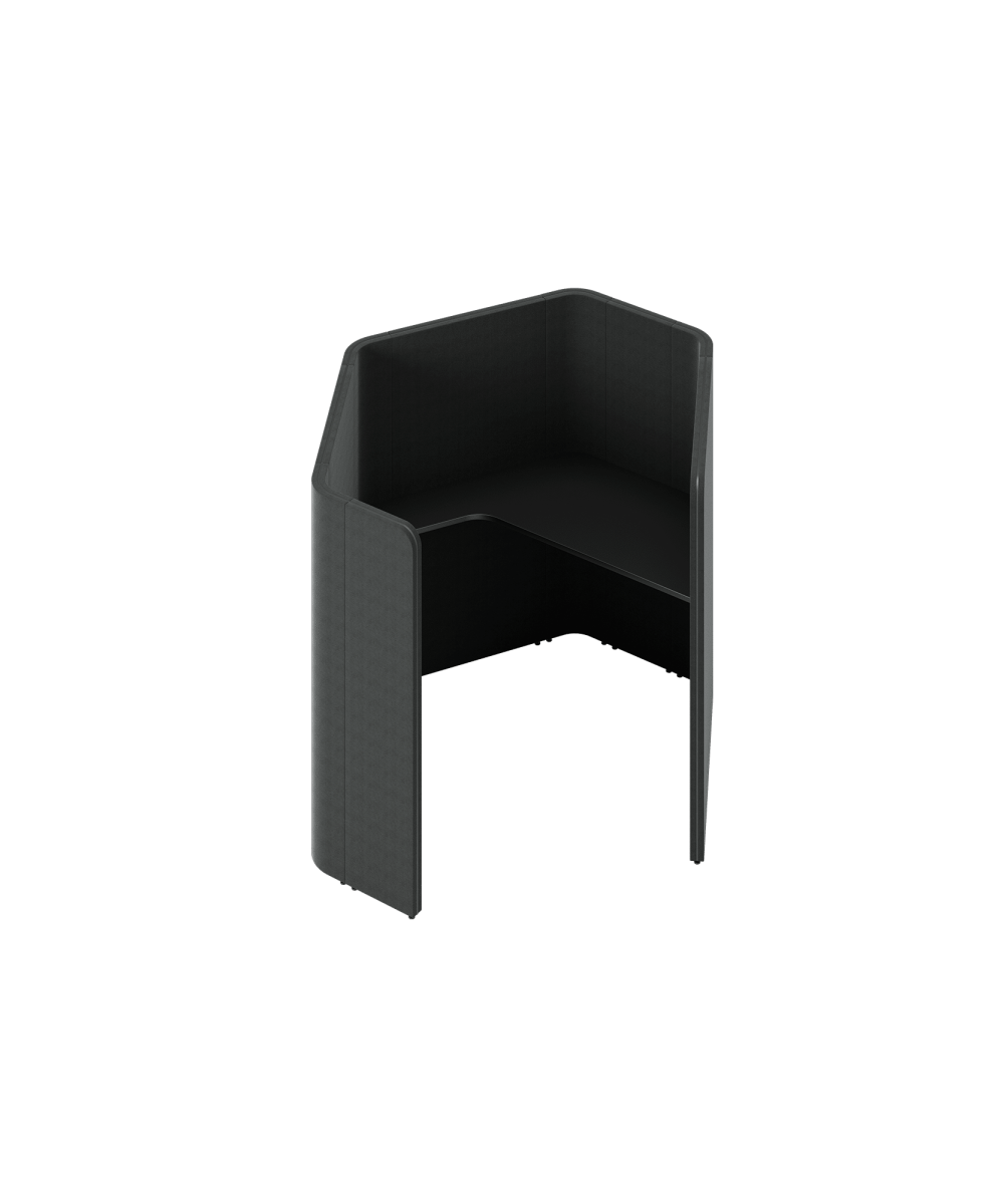 A black study booth with 1 compartment