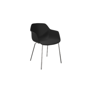 A black 4-legged chair
