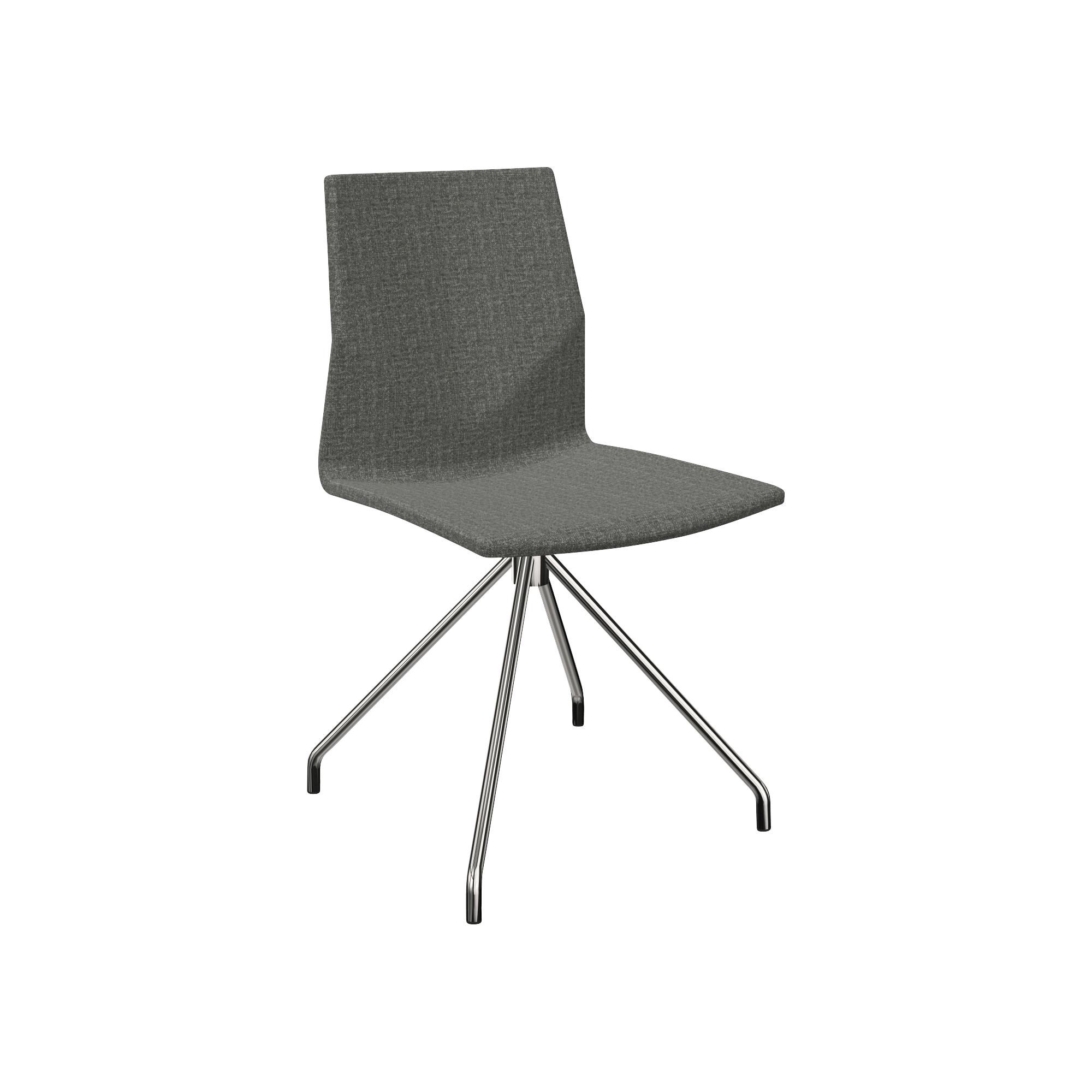 Grey chair with chrome leg