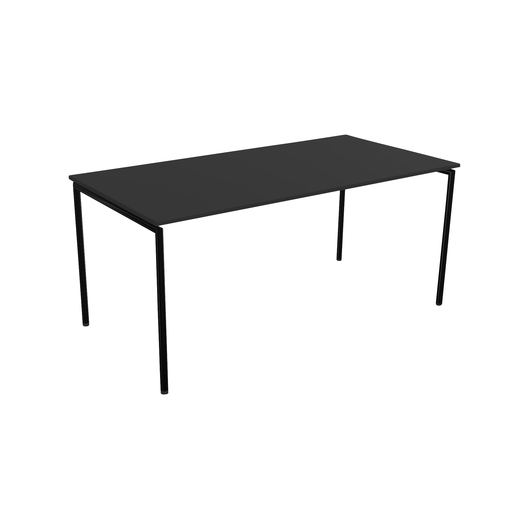 rectangular black table wtih 4 legs