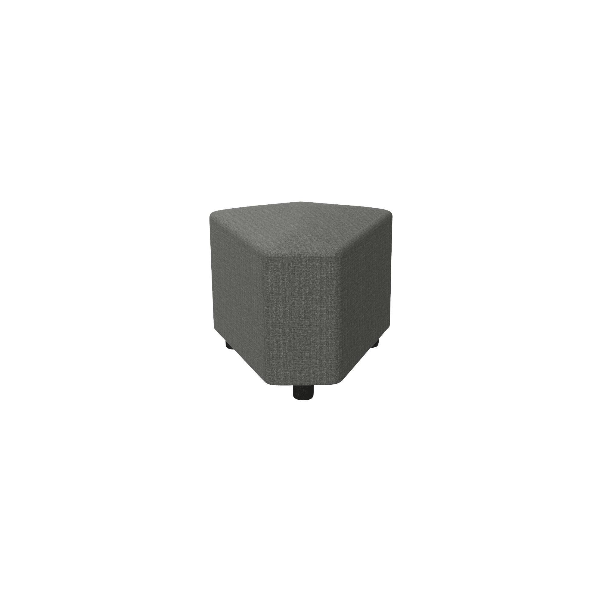 triangular upholstered stool with wheels