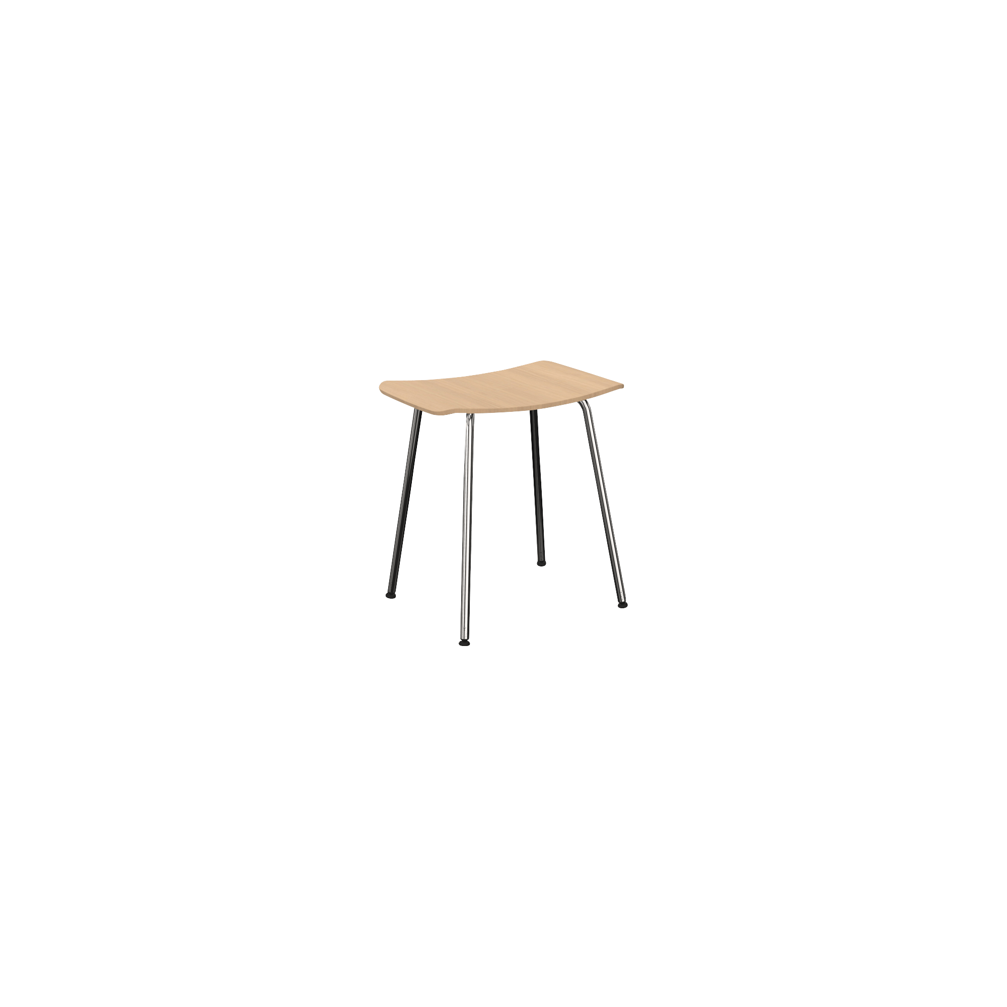 stool with wooden seat and metal legs