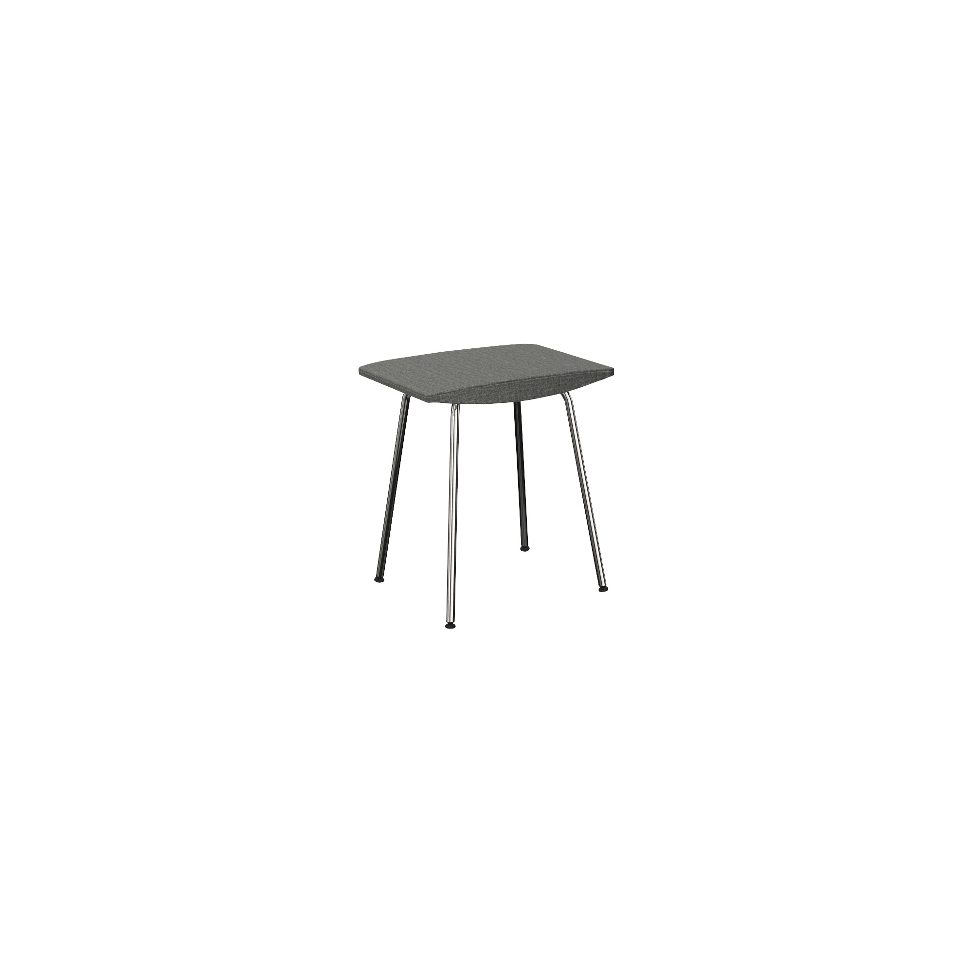 stool with grey seat and metal legs