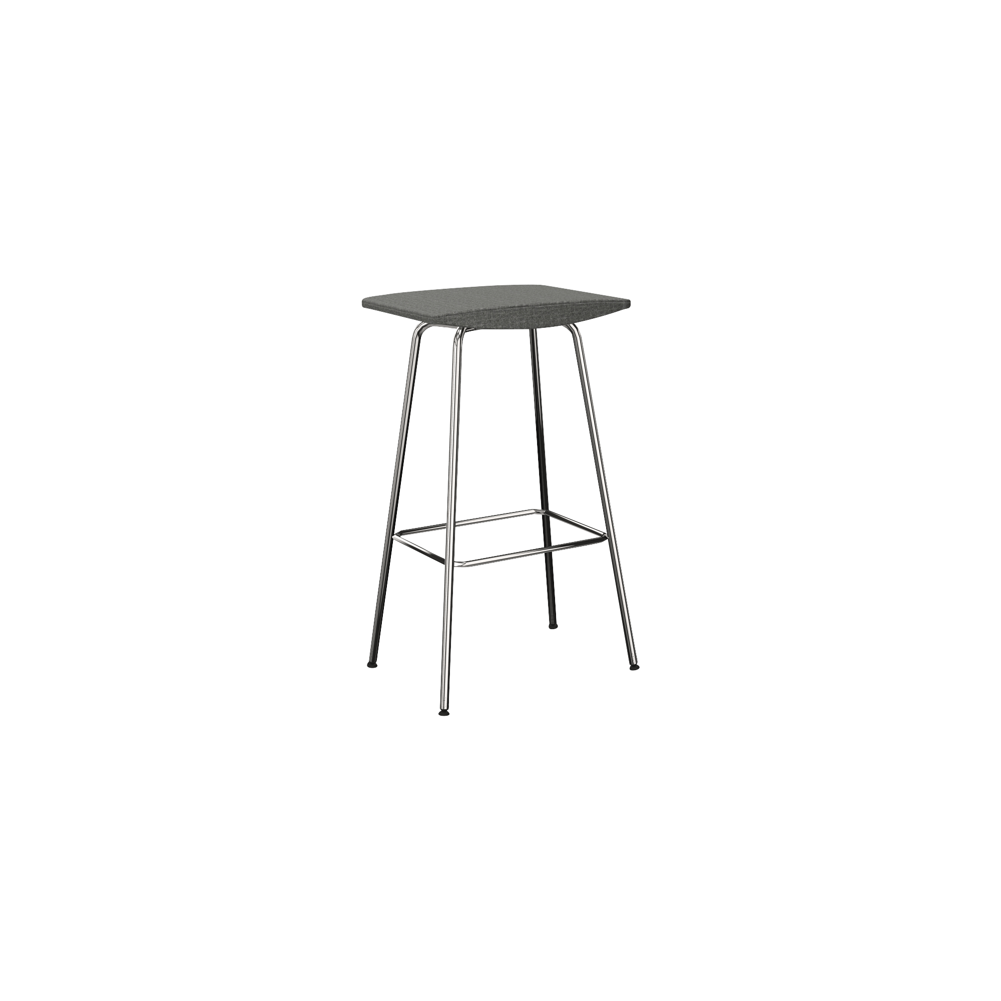 counter height stool with grey seat and metal legs