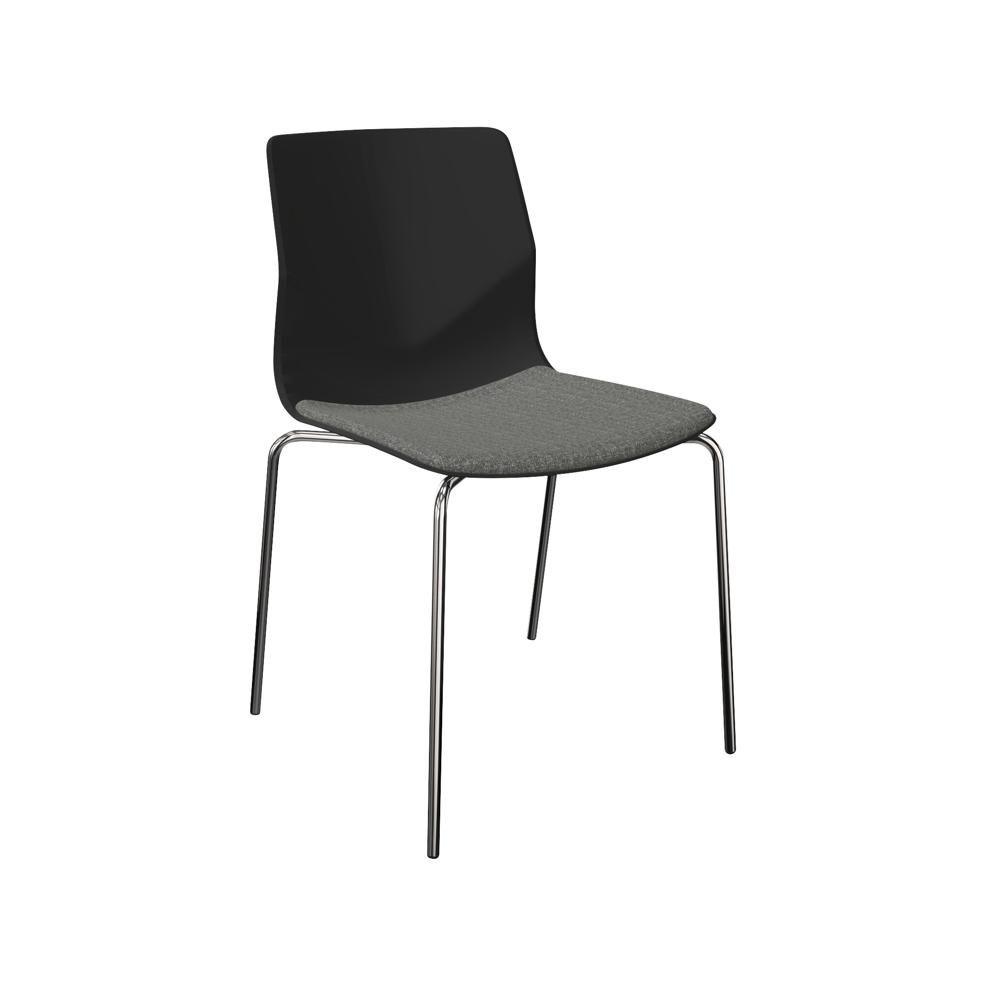 A grey upholstered chair