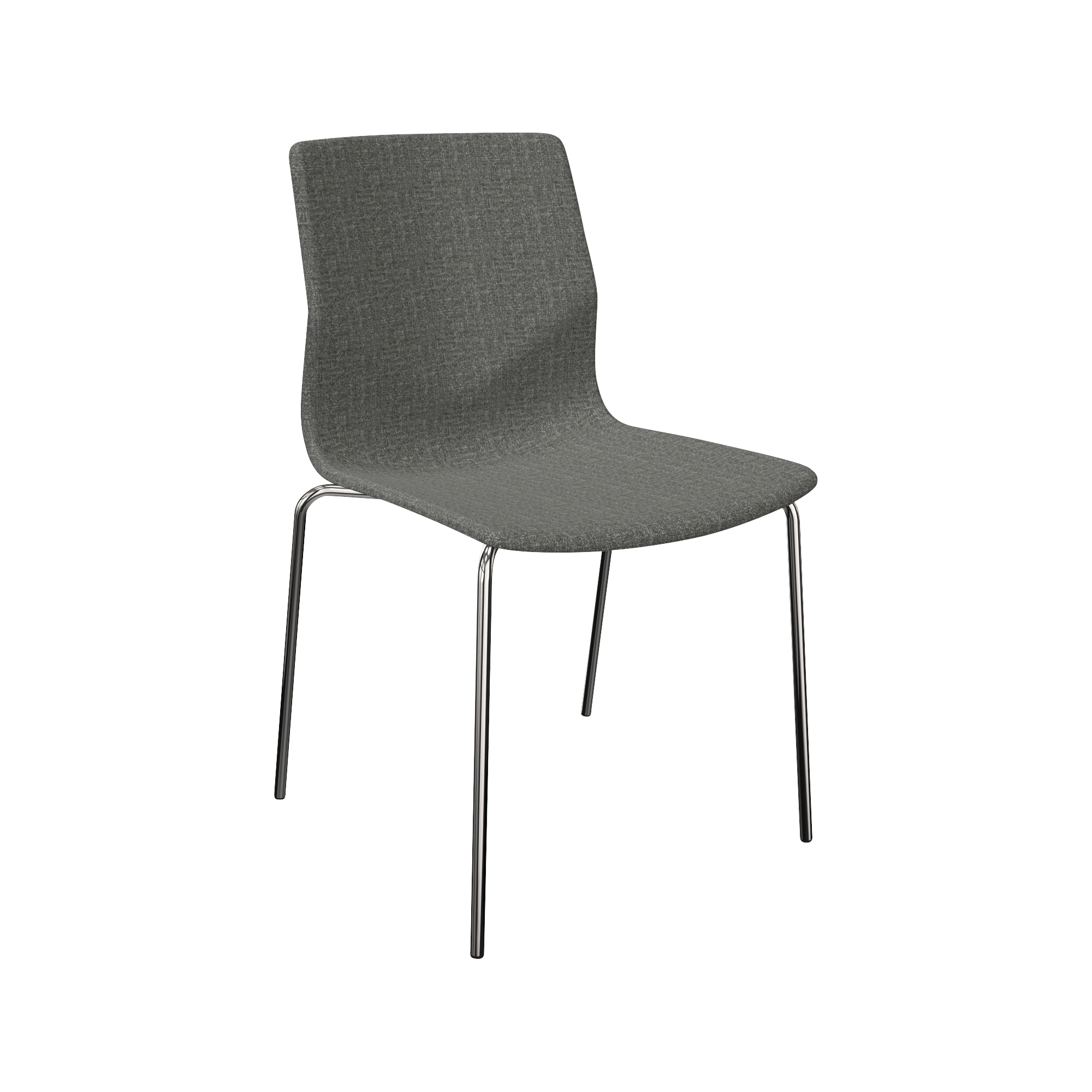 A grey upholstered chair