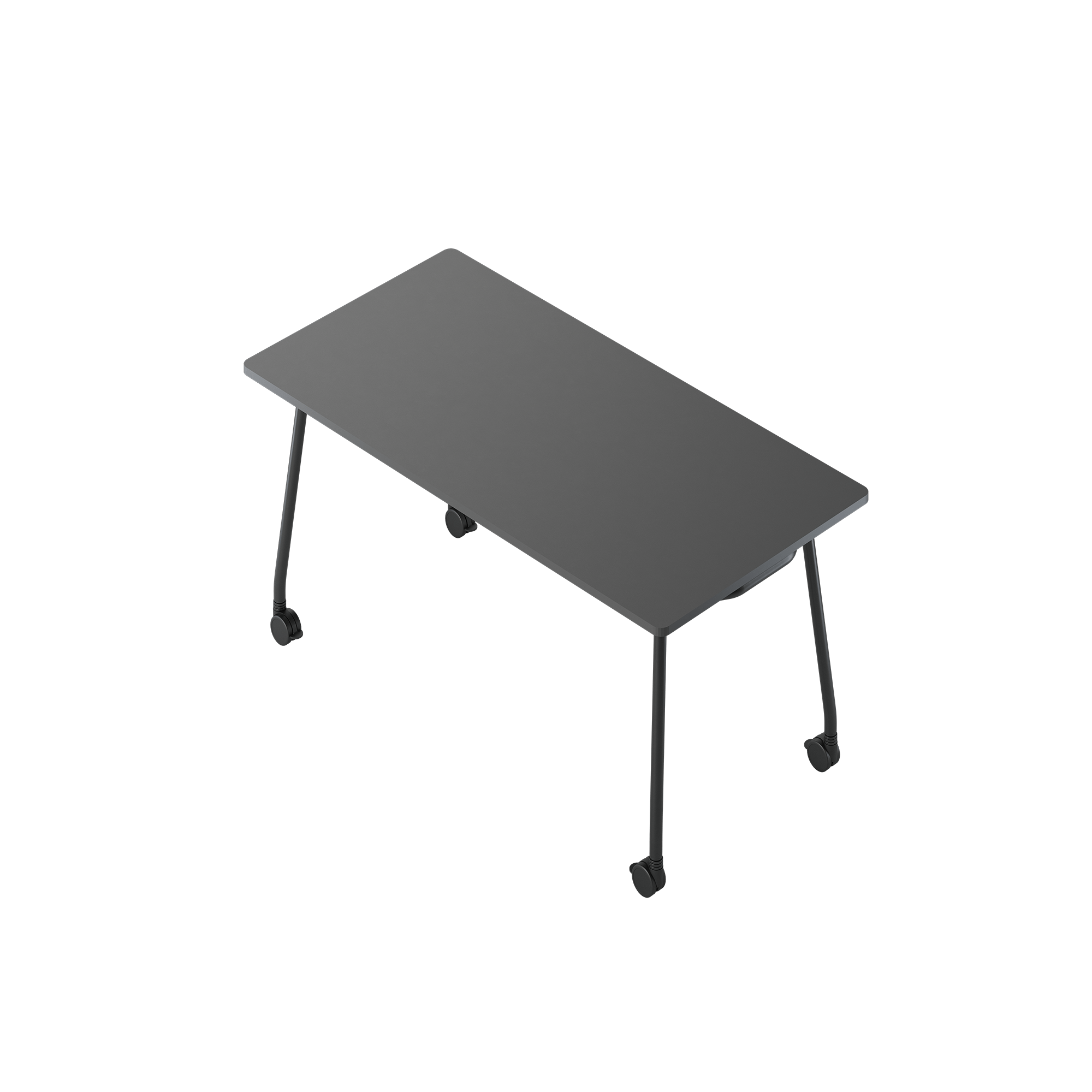 A black table with black legs