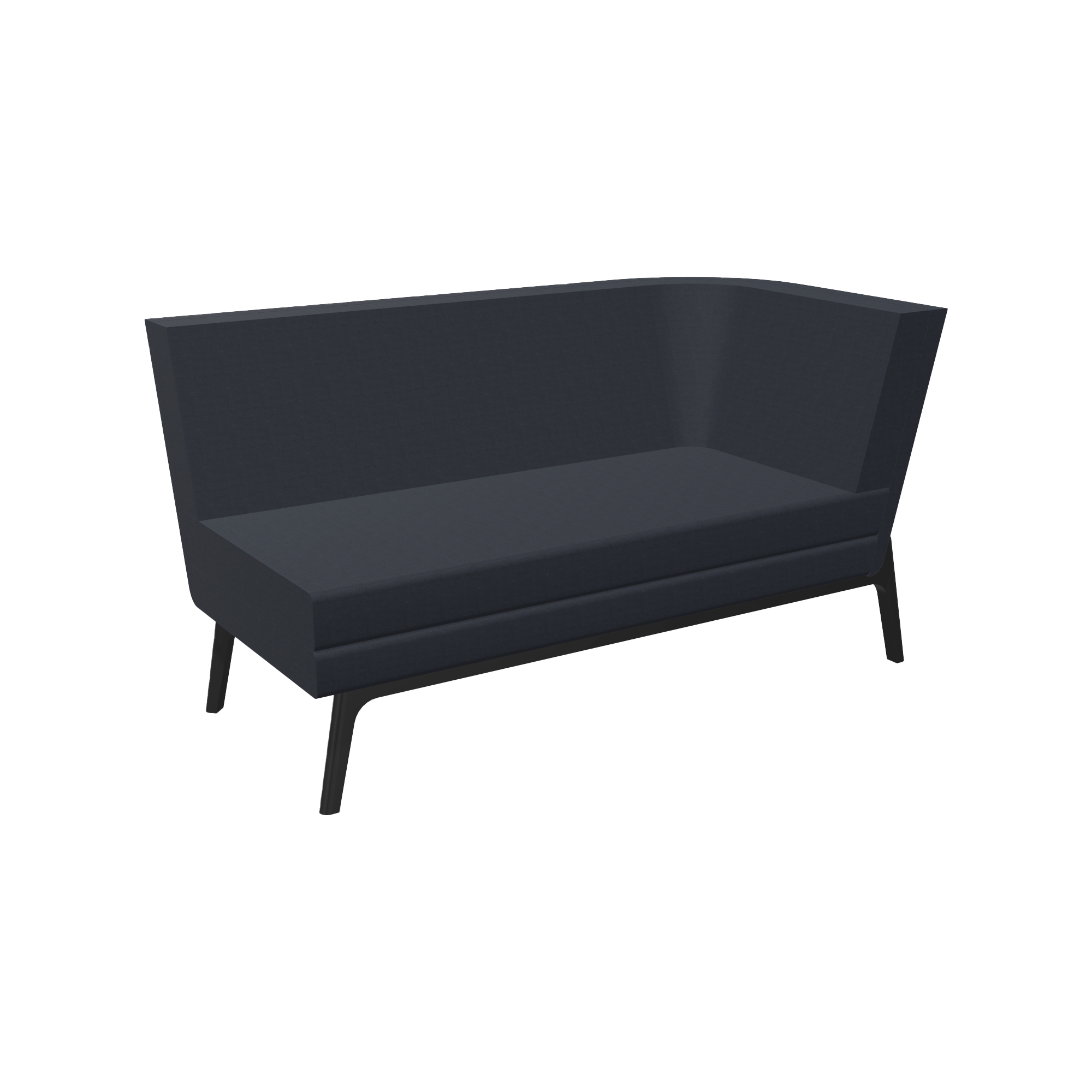 A black sofa section for a modular sofa