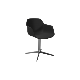 Black office chair with pedestal chrome leg