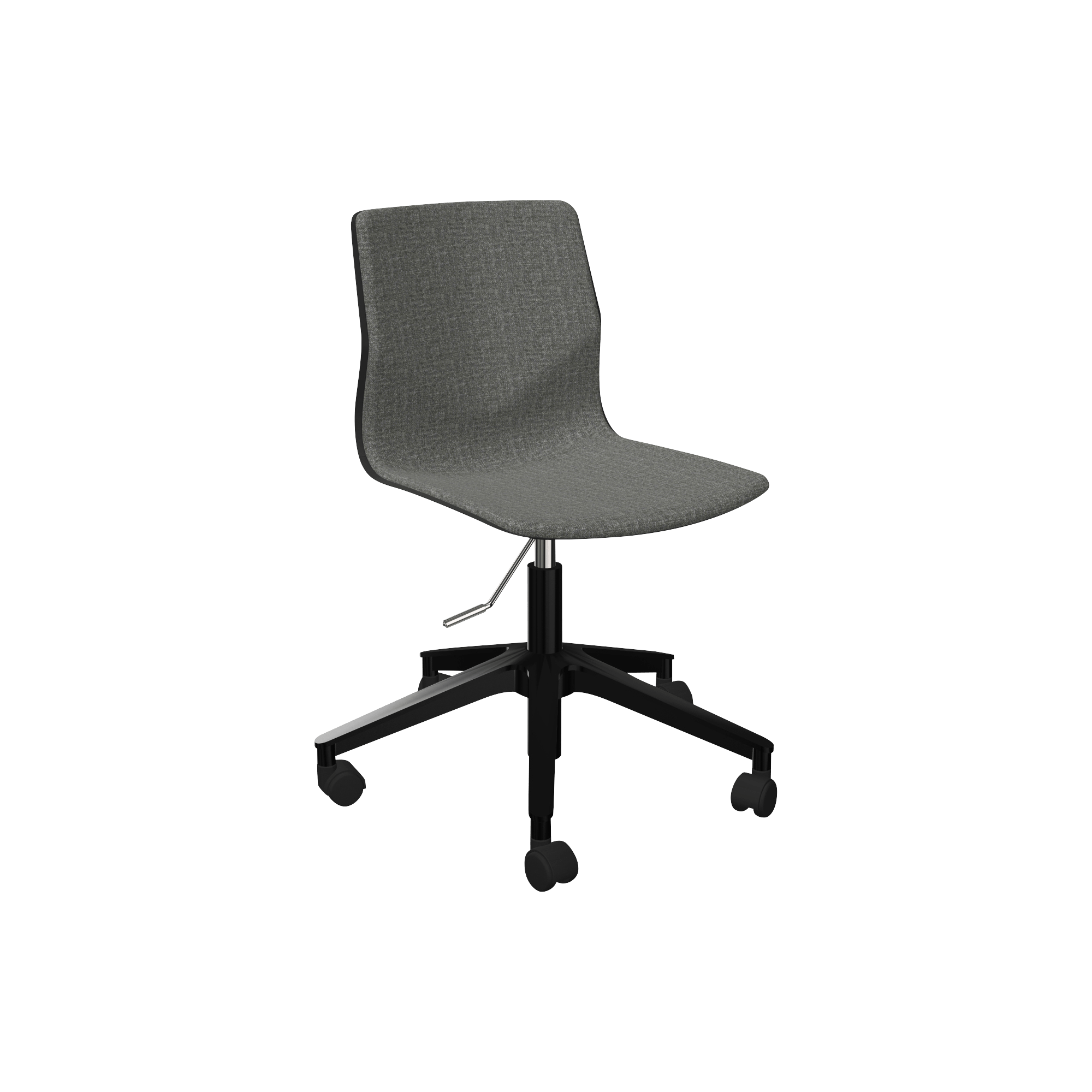 Grey adjustable height office chair with wheels