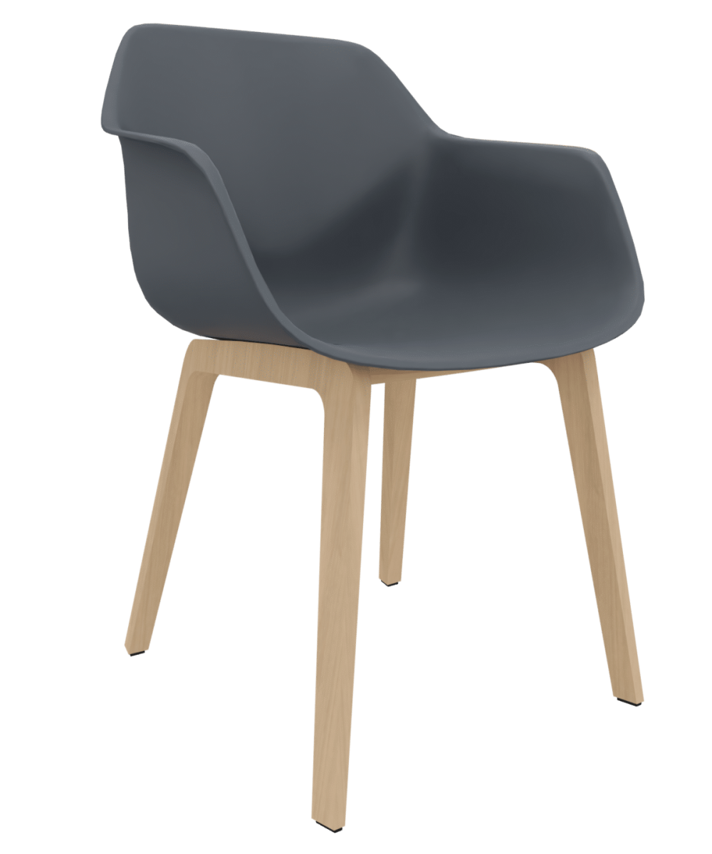 OCEE&FOUR - Chairs - Four Me 44 New sqaure Wooden Frame - Polypropylene Shell