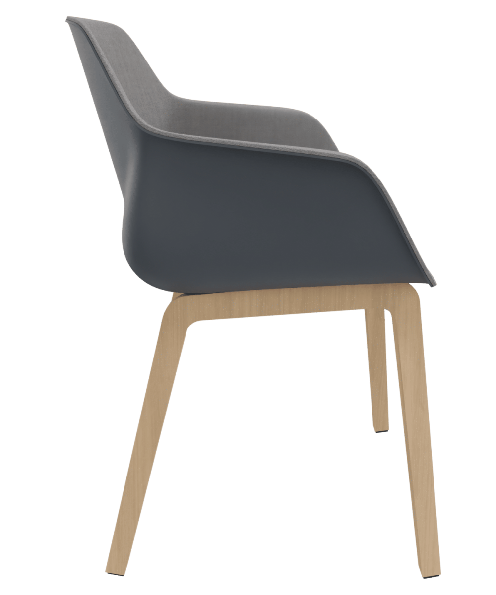 OCEE&FOUR - Chairs - Four Me 44 New sqaure Wooden Frame - Polypropylene Shell with Inner Upholstery 2