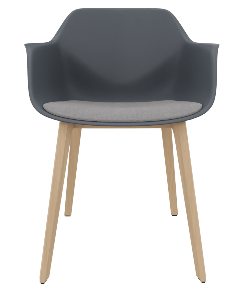 OCEE&FOUR - Chairs - Four Me 44 New sqaure Wooden Frame - Polypropylene Shell with Seatpad 2