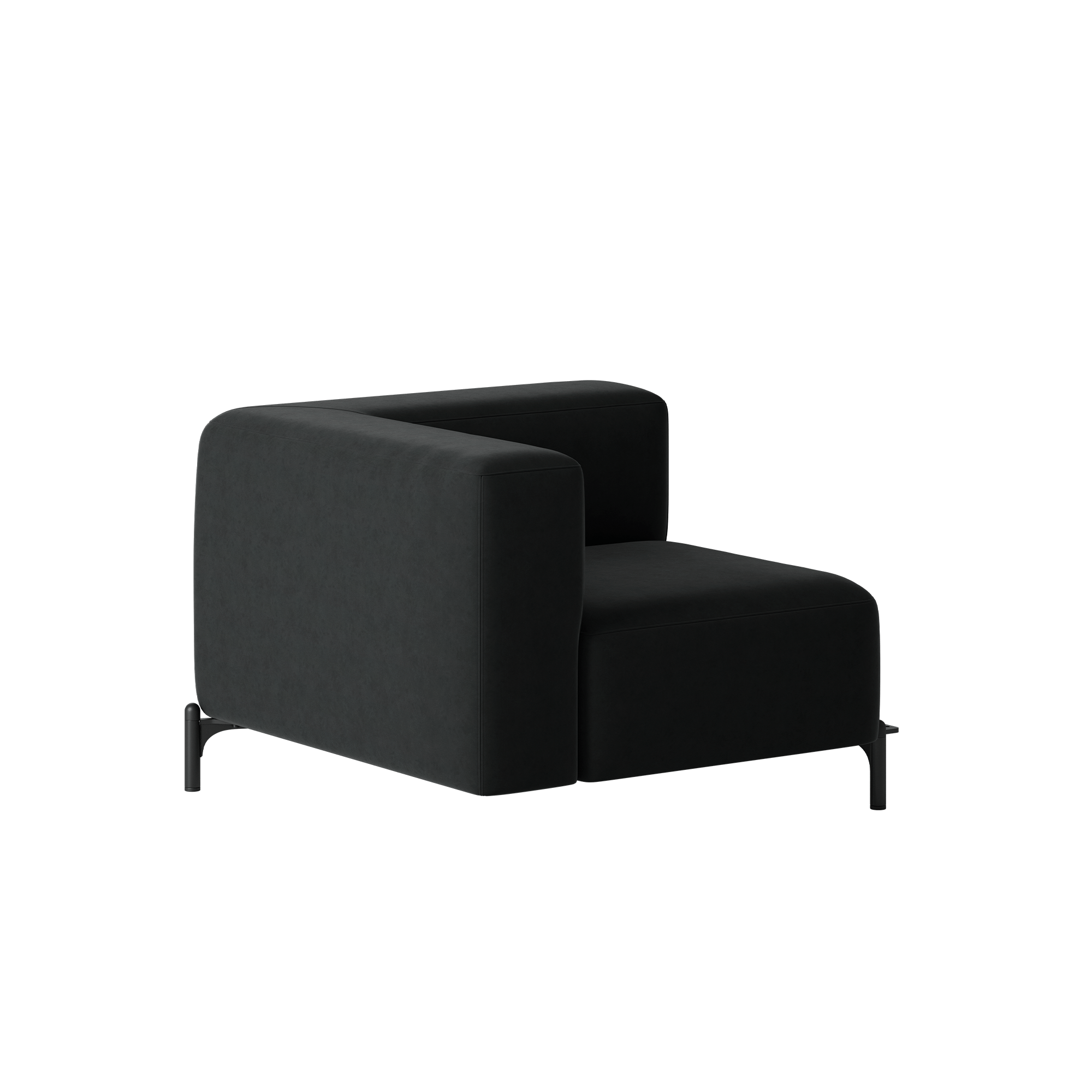 A black armchair