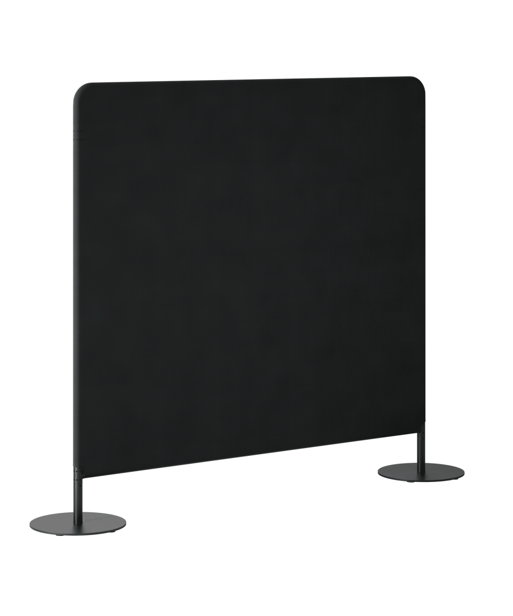 A black office screen divider