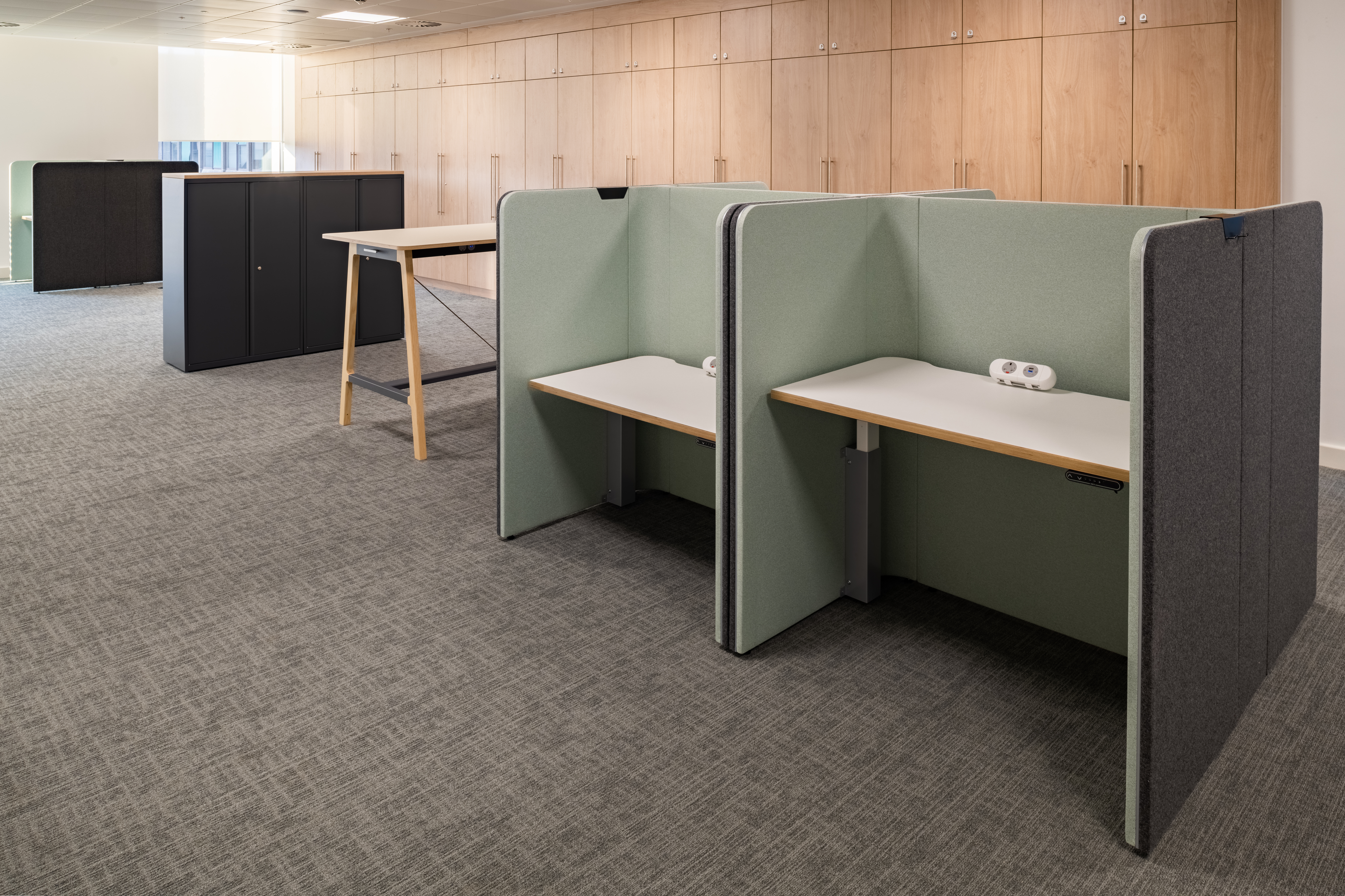 Ocee and Four Design worth booths in Crawley Council Town Hall.