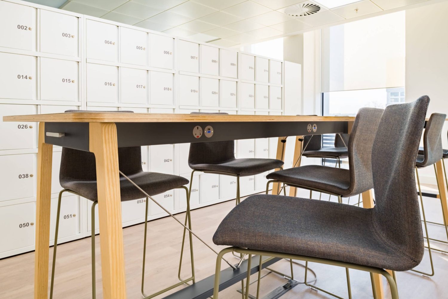 Ocee and Four Design standing height tables and stackable high-level chair in Crawley Council Town Hall. 