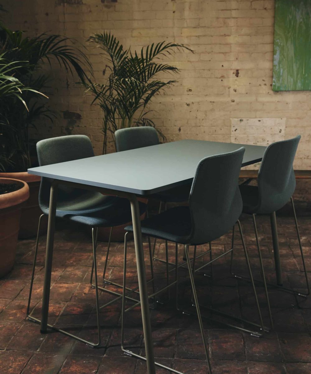 Tall stools at a high table