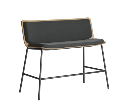 Packshot of inner upholstered black FourAll stool bench