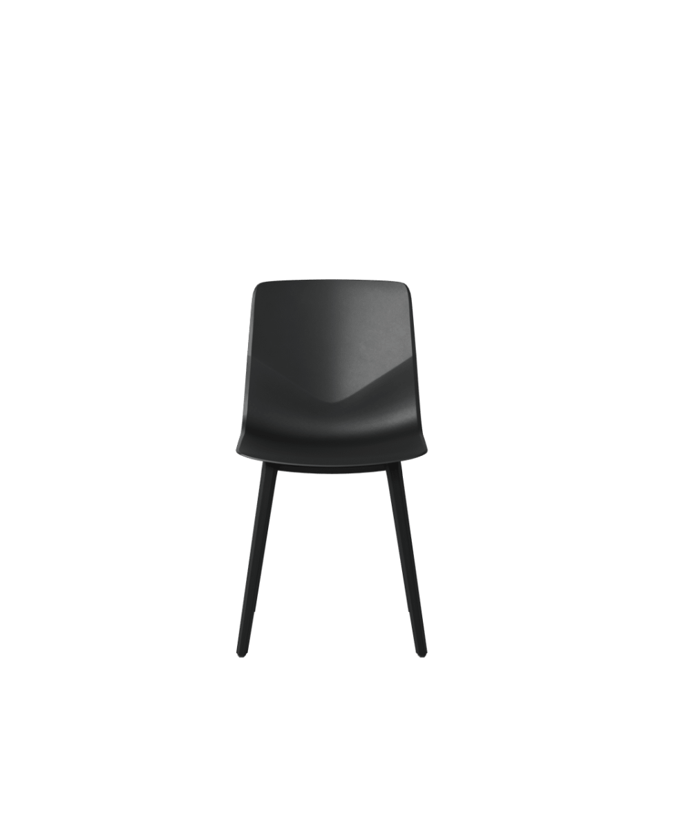 OCEE&FOUR – Chairs – FourSure 44 – Plastic shell - Black Oak Wood Frame - Packshot Image 2 Large