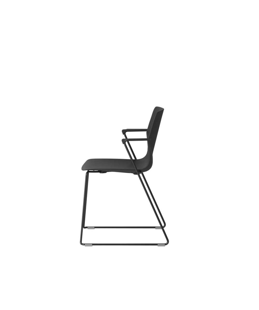 OCEE&FOUR – Chairs – FourSure 88 – Plastic shell - Armrest - Skid frame - Packshot Image 5 Large