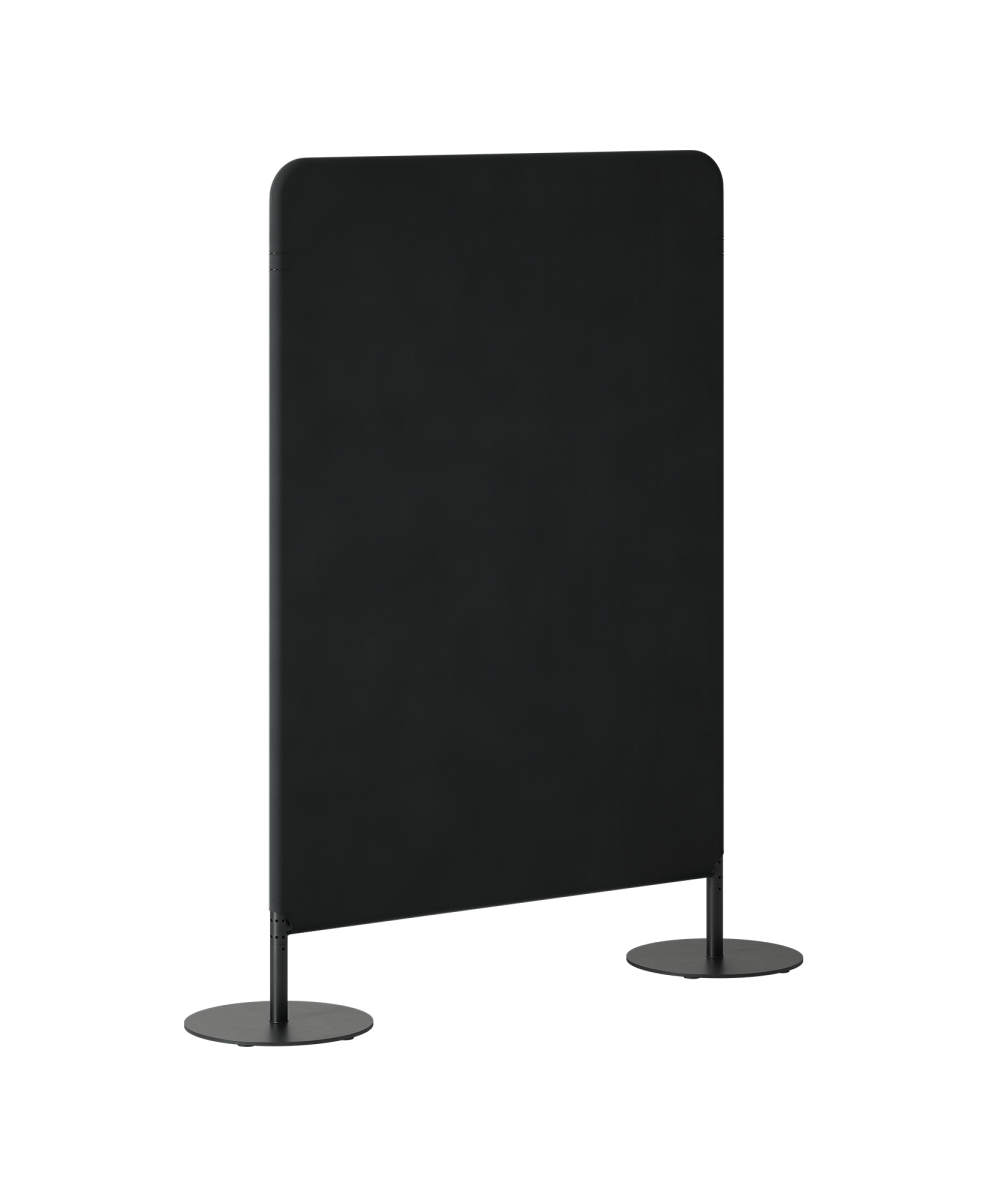 A black office screen divider