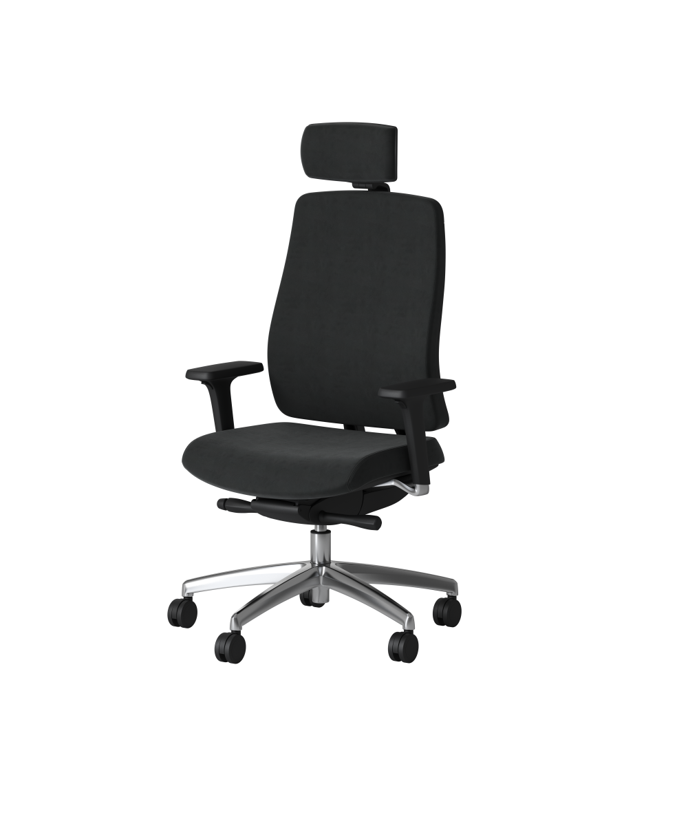 OCEE DESIGN - ABUP1 - Absolute task chair with black frame fully upholsered with integral lumbar 1