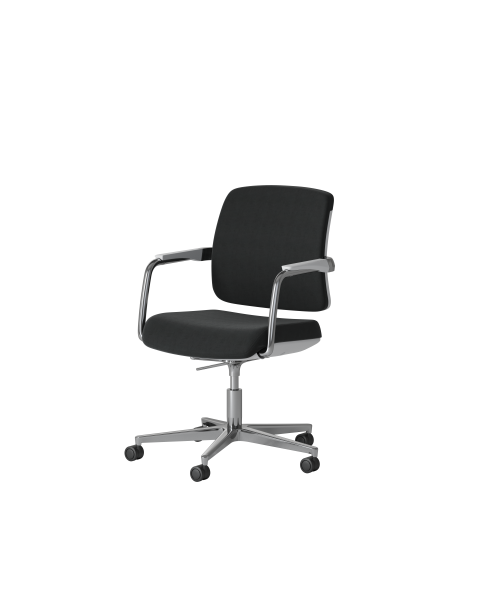 OCEE DESIGN - abup5w - Upholstered white 5 star base with castors chair 2