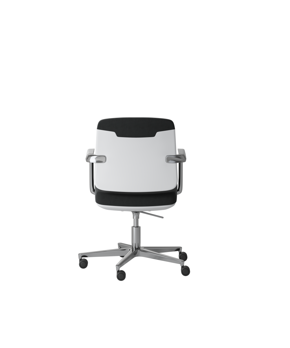 OCEE DESIGN - abup5w - Upholstered white 5 star base with castors chair 4