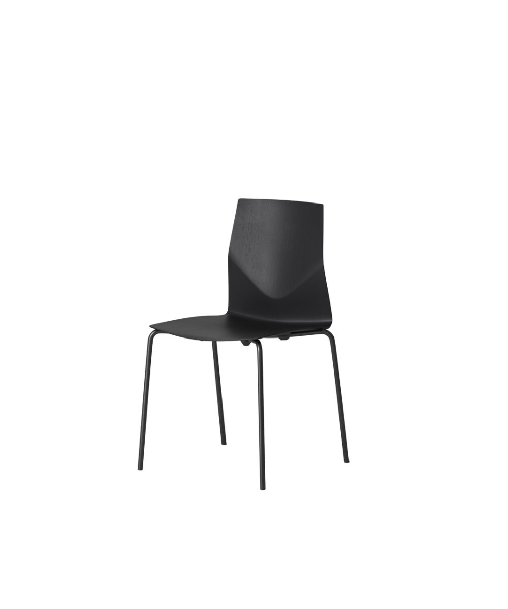 OCEE&FOUR – Chairs – FourCast 2 Four – Black Veneer Shell - Packshot Image 3 Large
