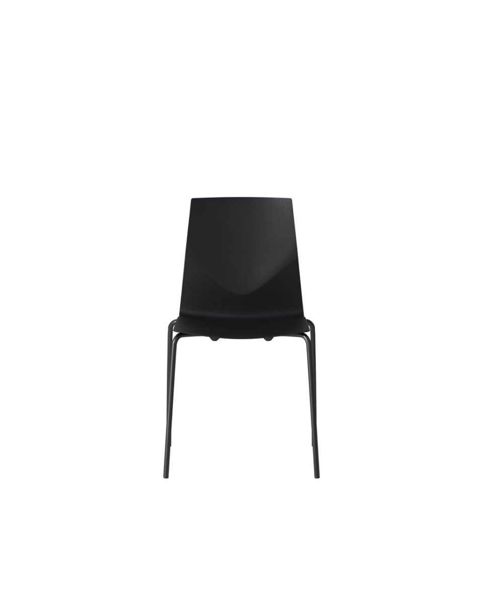 OCEE&FOUR – Chairs – FourCast 2 Four – Black Veneer Shell - Packshot Image 4 Large