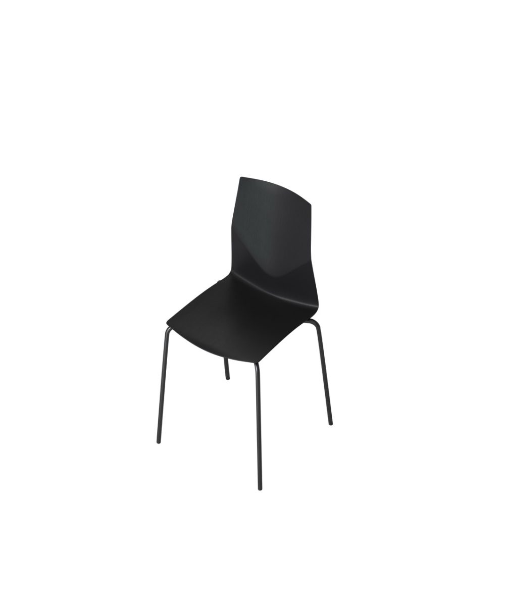 OCEE&FOUR – Chairs – FourCast 2 Four – Black Veneer Shell - Packshot Image 5 Large