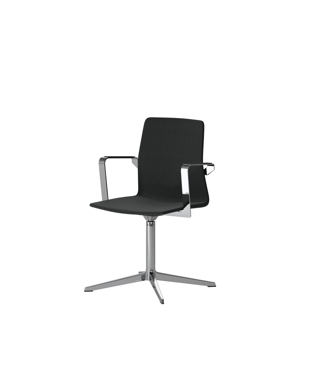 OCEE_FOUR – Chairs – FourCast 2 XL_XL Plus – Leather armpad - Plastic shell - Fully Upholstered - Aluminium Frame - Swivel Frame - Packshot Image 2