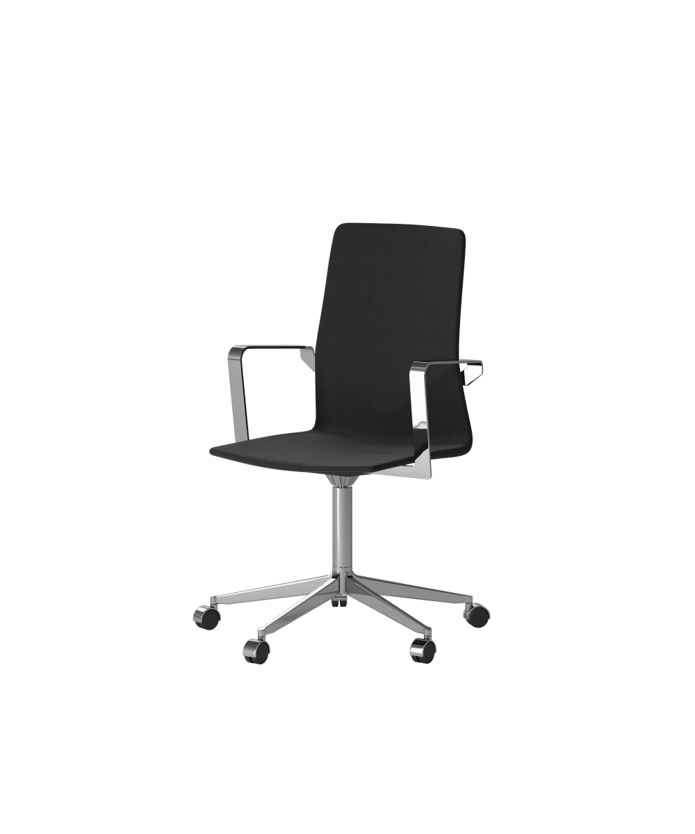 OCEE_FOUR – Chairs – FourCast 2 XL_XL Plus – Plastic shell - Fully Upholstered - Aluminium Frame - Castors - Packshot Image 2