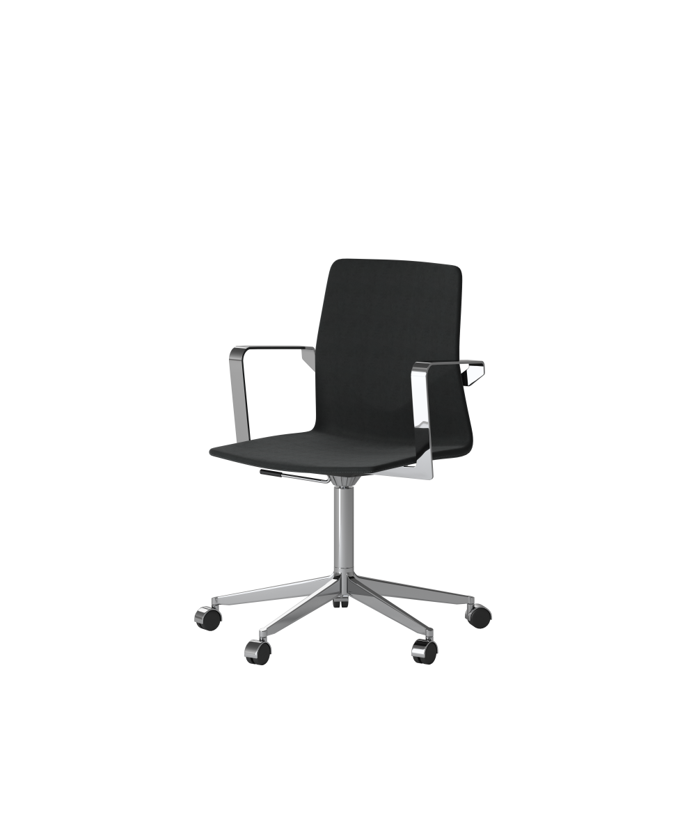 OCEE_FOUR – Chairs – FourCast 2 XL_XL Plus – Plastic shell - Fully Upholstered - Aluminium Frame - Swivel Frame - Castors - Gas lift - Packshot Image 2