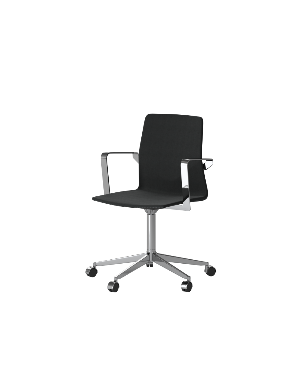 OCEE_FOUR – Chairs – FourCast 2 XL_XL Plus – Plastic shell - Fully Upholstered - Aluminium Frame - Swivel Frame - Castors - Packshot Image 2