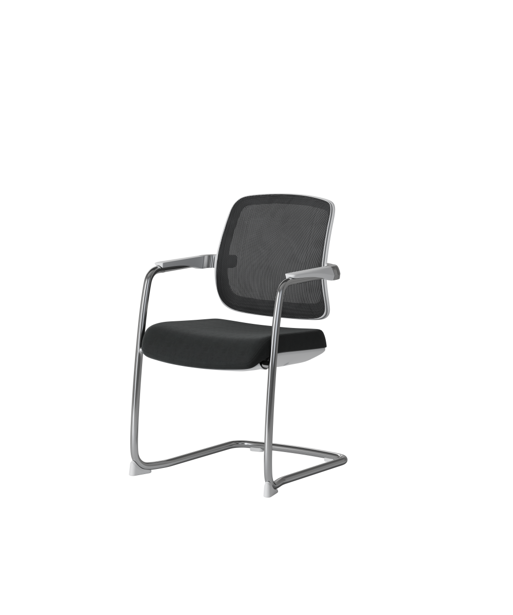 Ocee Design - abm3w - Mesh white cantilever chair 2